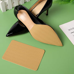 Ashoesert anti-slip pad on shoe bottom improves stability on slick floors