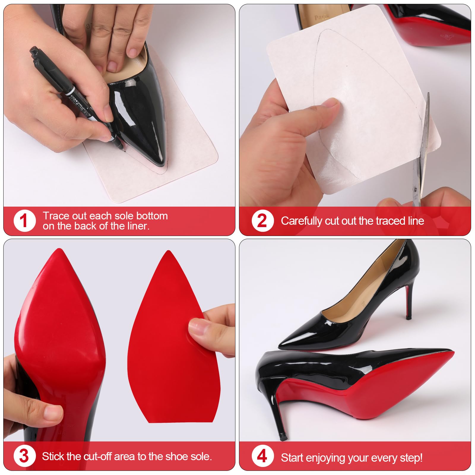 Ashoesert anti-slip-sole-protector reduces noise and protects your sole.