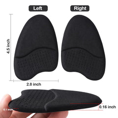 Ashoesert metatarsal pads inside a shoe under the forefoot area.