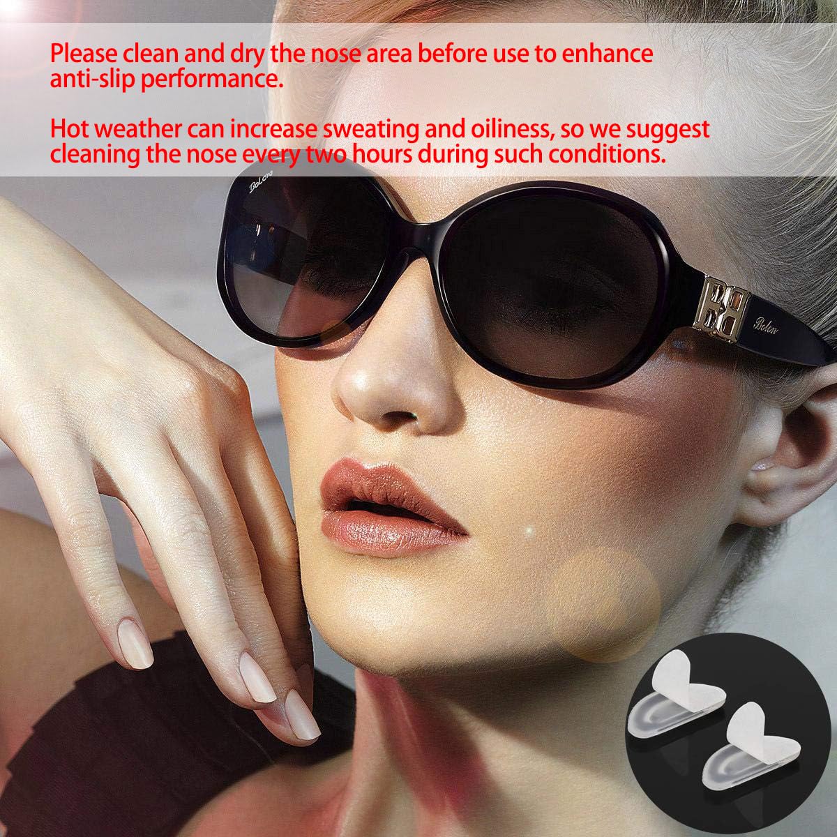 Askilt narices adhesivas transparentes, uso diario: ideales para gafas y gafas de sol.