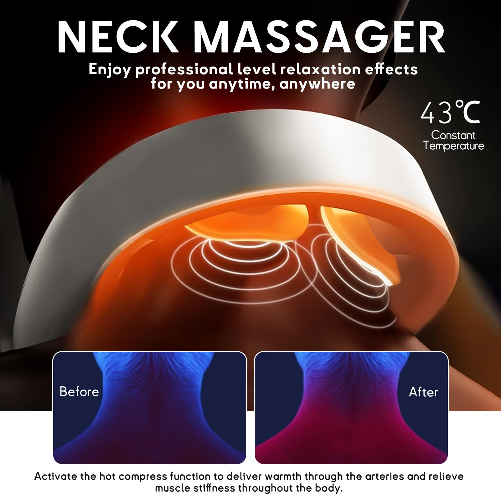 asomooh neck massager elastic design adapts to different neck shapes