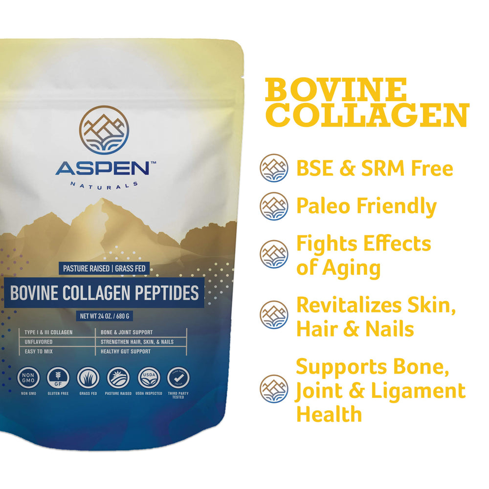 Aspen Naturals collagen powder in glass to show mixability