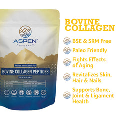 Aspen Naturals collagen powder in glass to show mixability