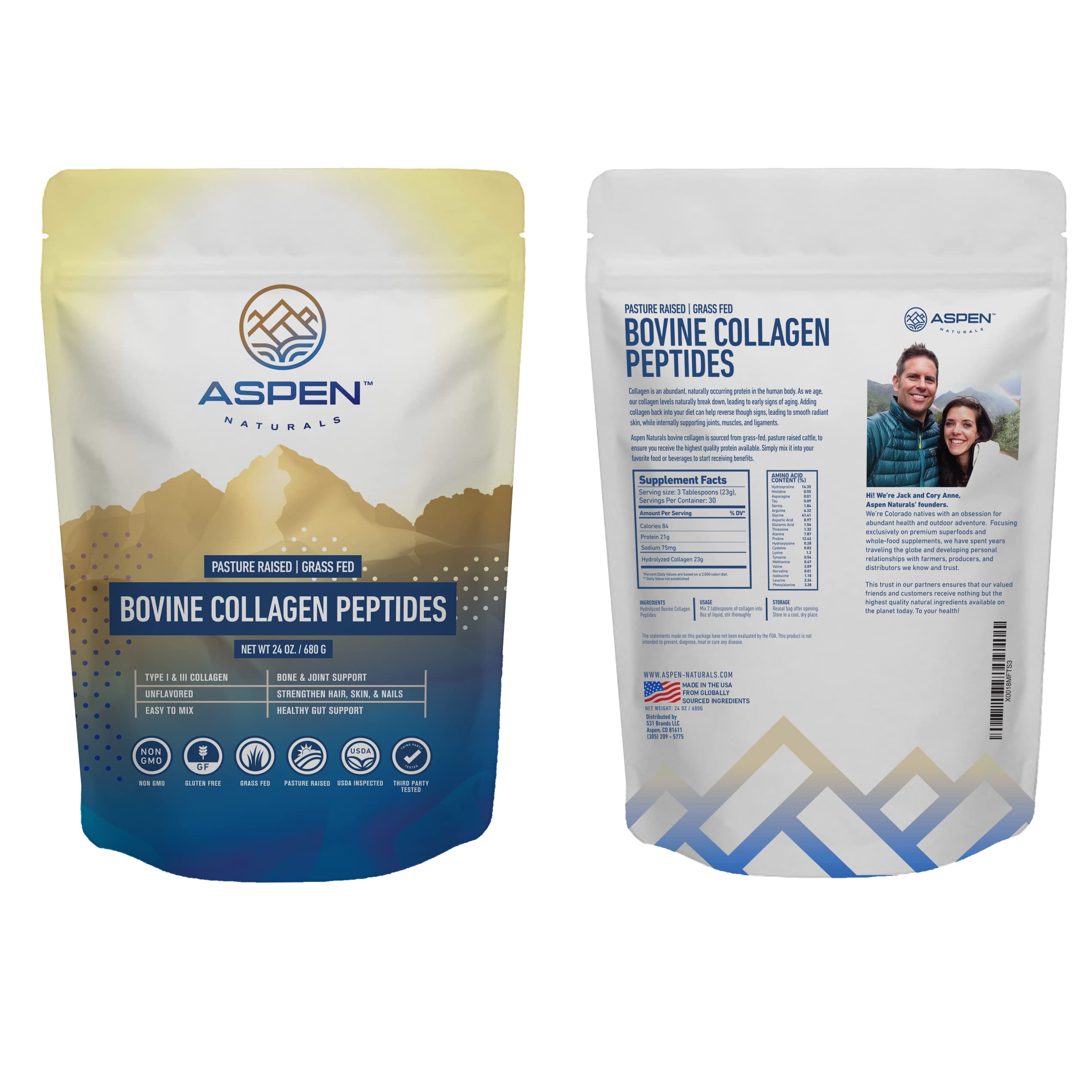 Aspen Naturals collagen powder scoop measuring convenient daily serving