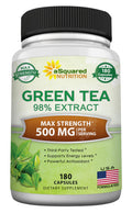 aSquared Nutrition Green Tea Extract with EGCG – 180 Capsules, 500 mg per Capsule, 75% Polyphenols, 45% EGCG