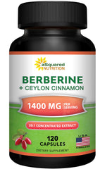 Asquared Nutrition Berberine Cinnamon bottle showing high-strength capsules for daily metabolic support