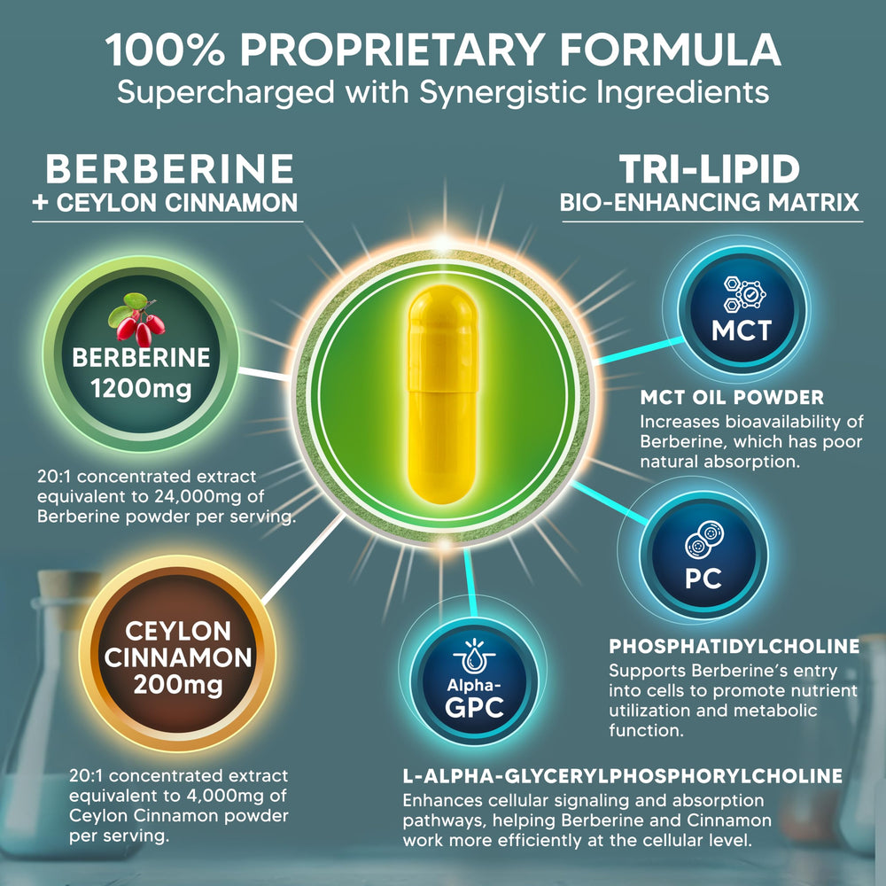 Asquared Berberine Cinnamon label with third-party tested assurance
