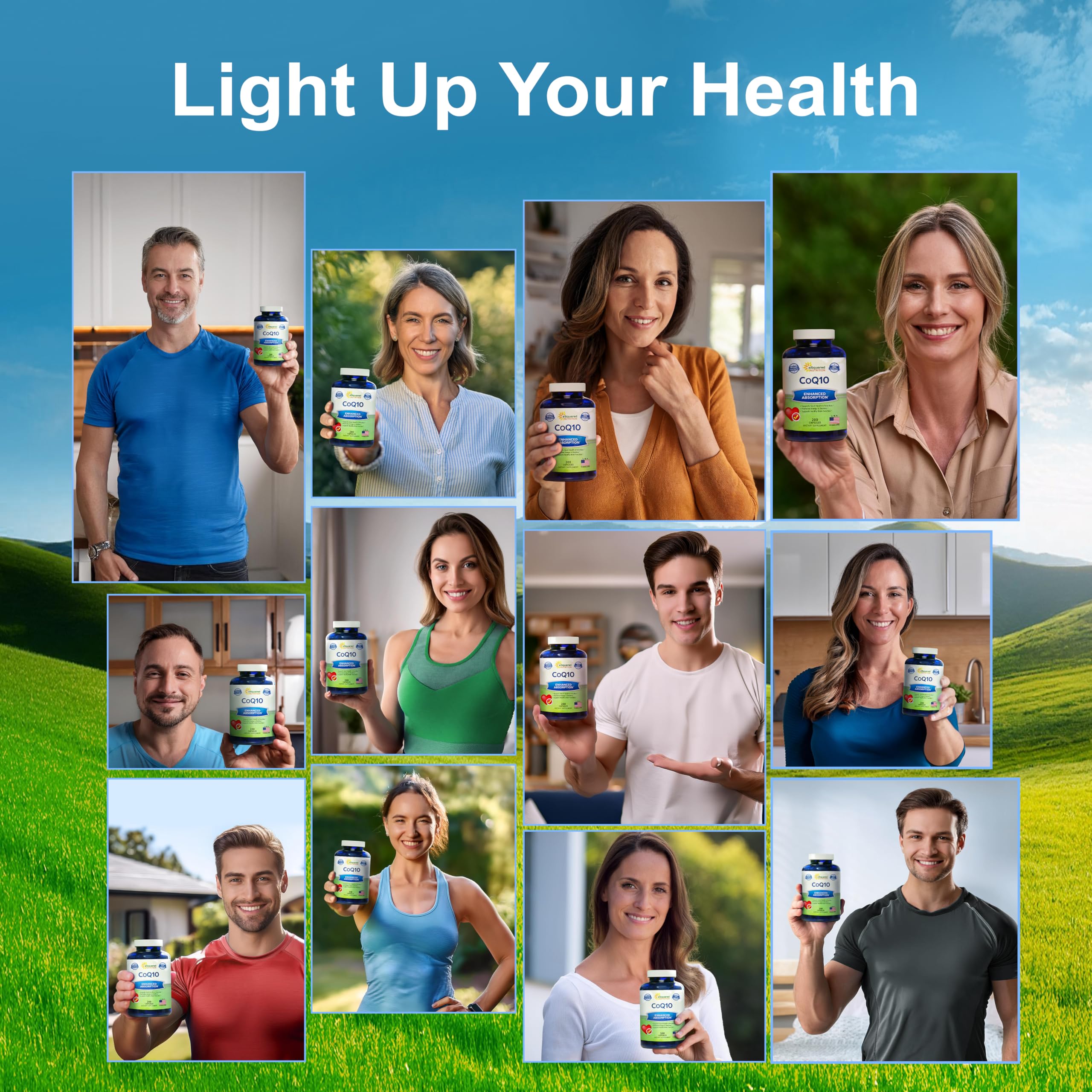 aSquared Nutrition CoQ10 bottle back label with transparent ingredients
