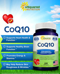 aSquared Nutrition CoQ10 bottle front label showing 400 mg strength