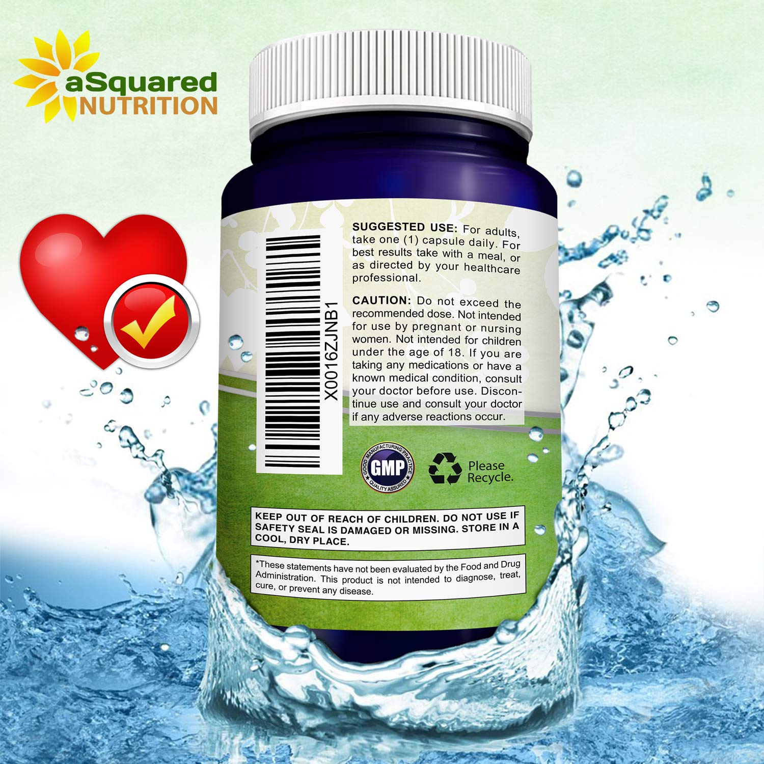 aSquared Nutrition CoQ10 capsules in hand demonstrating easy daily dosing