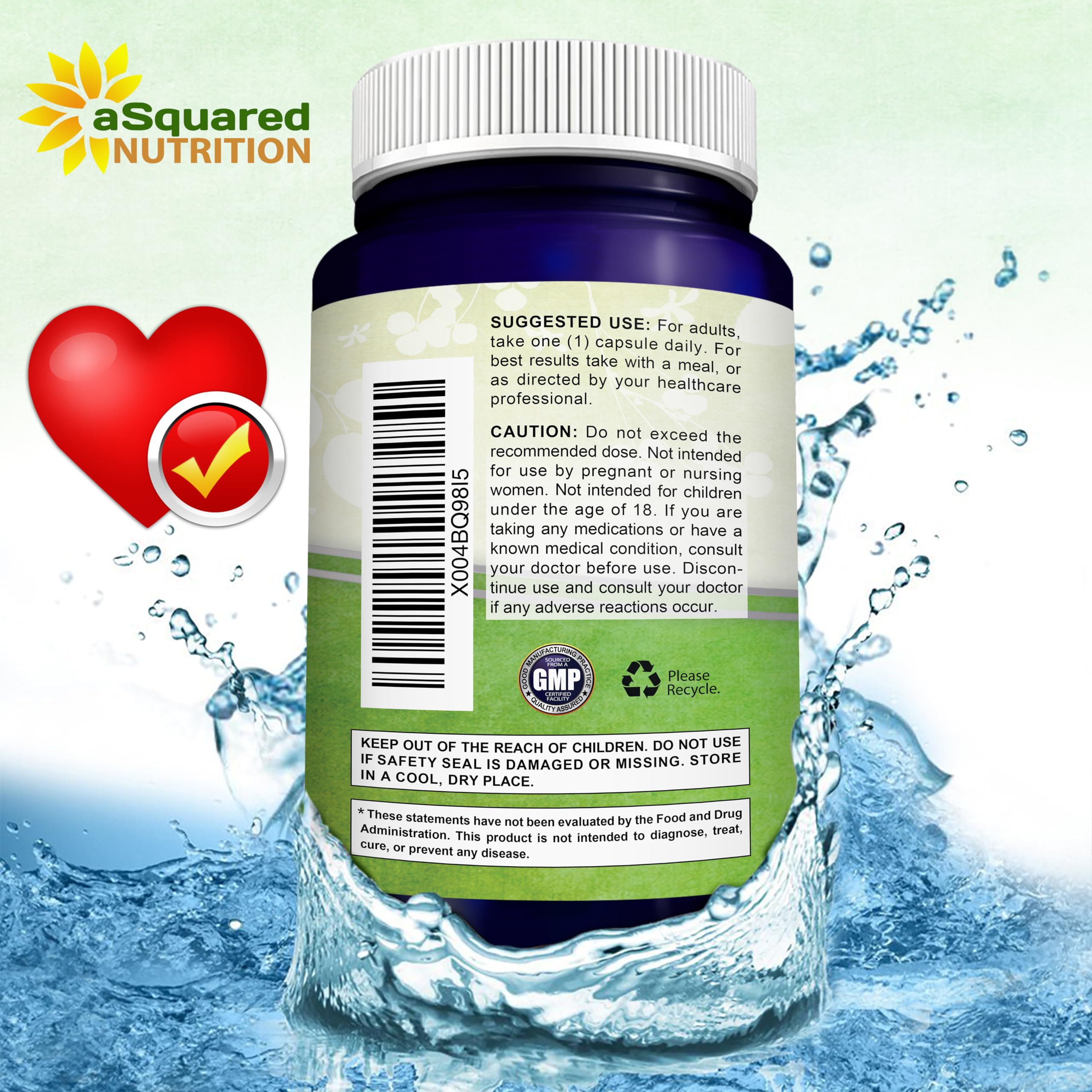 aSquared Nutrition CoQ10 packaging box with clear dosage information