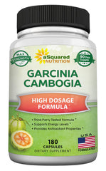 aSquared Nutrition Garcinia Cambogia 1600mg bottle front suggests potential daily energy support