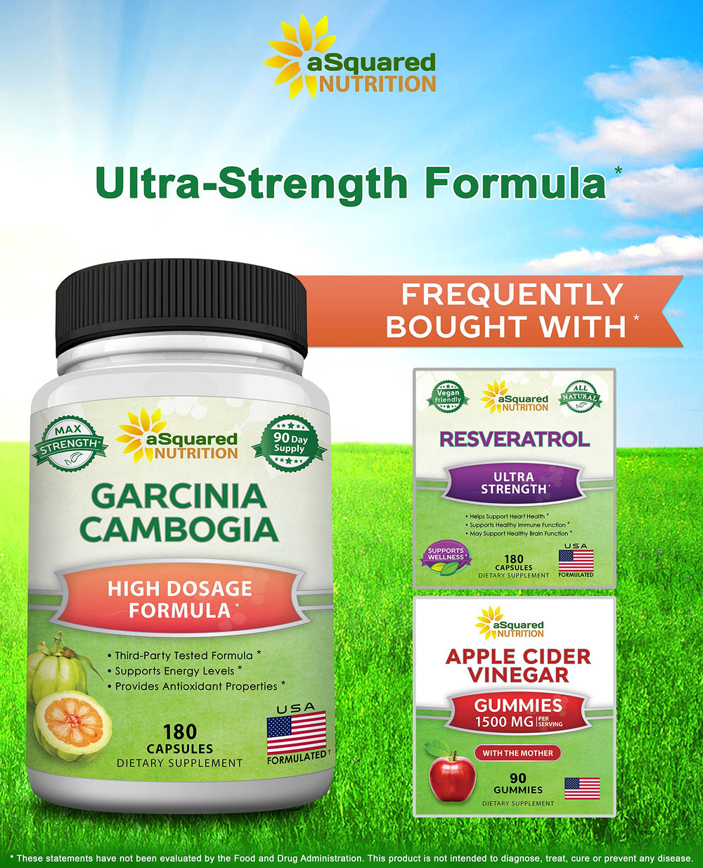 aSquared Nutrition Garcinia Cambogia bottle in daily-use setup suggests routine integration