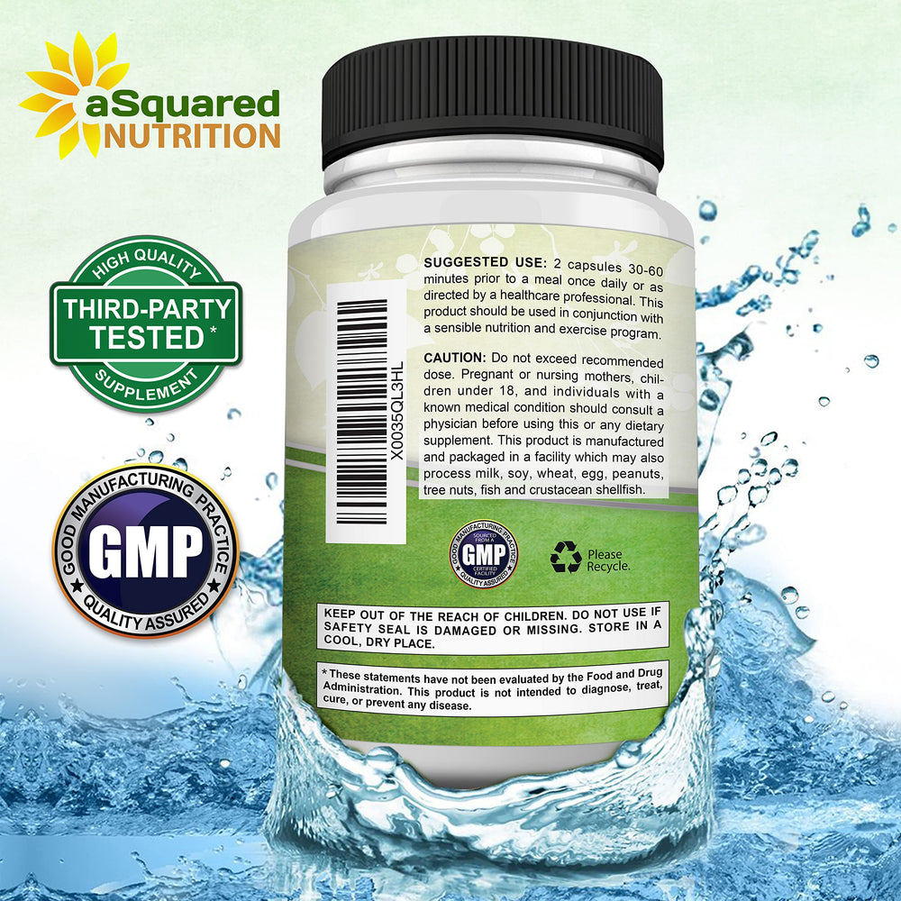aSquared Nutrition Garcinia Cambogia hca content note on label highlights potency