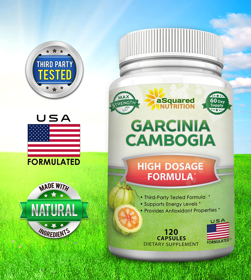 aSquared Nutrition Garcinia Cambogia bottle top emphasizes dosage clarity