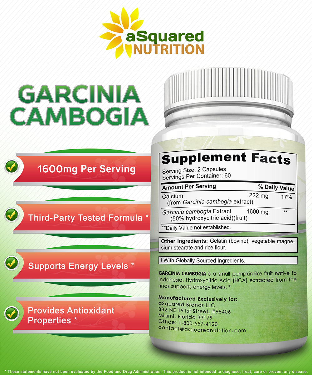 aSquared Nutrition Garcinia Cambogia on-shelf display for daily wellness