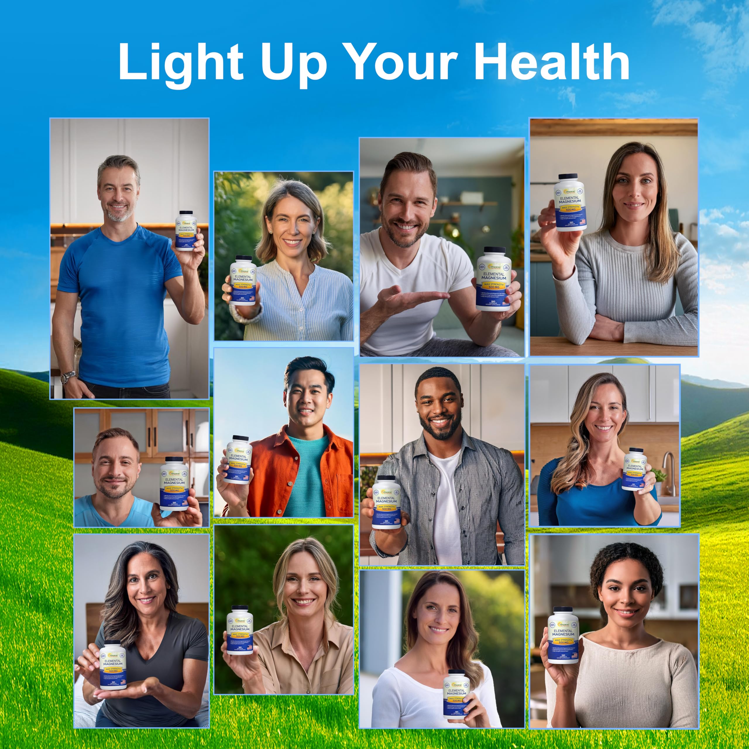 Asquared Nutrition Magnesium 500mg label close view shows purity and third-party testing.