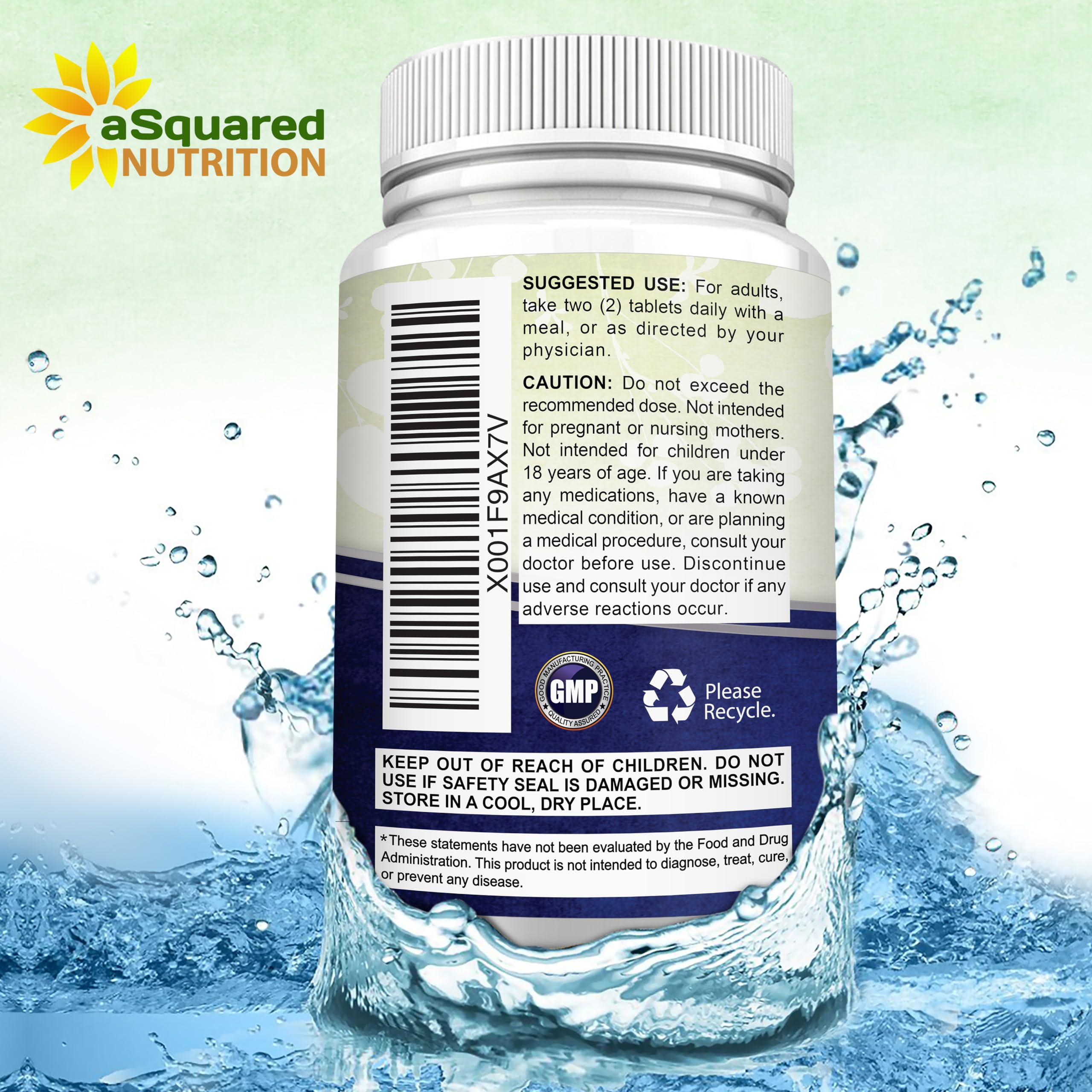 aSquared Nutrition magnesium glycinate 400mg bottle side view on shelf
