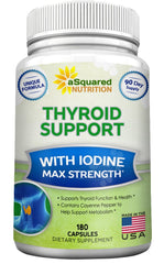aSquared Nutrition Premium Thyroid Support bottle for balanced energy and focus