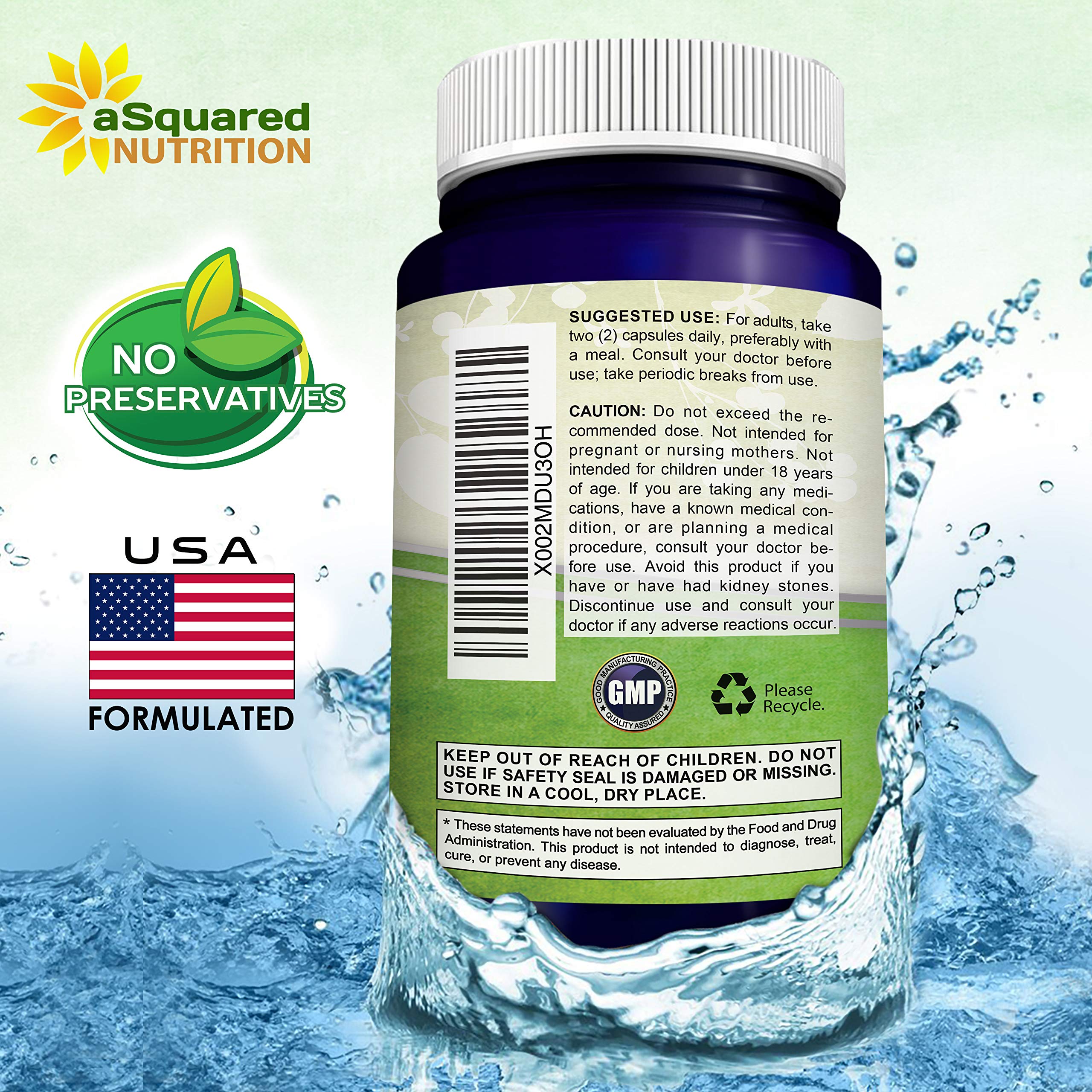 aSquared Nutrition Quercetin 1000mg with Zinc vegan capsules highlight plant-based formula.