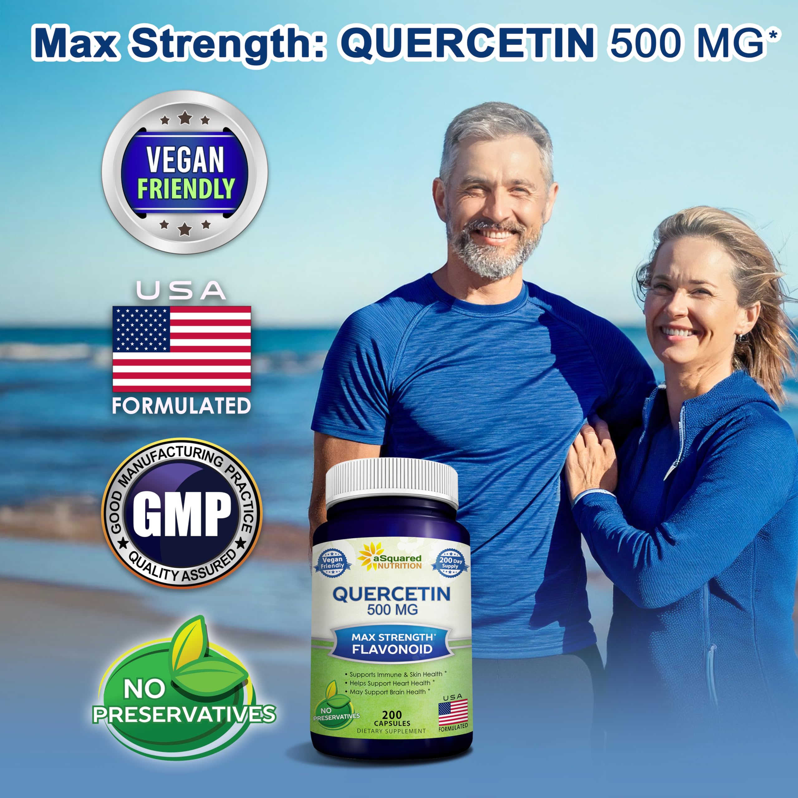 Front label showing USA-made quality and GMP-compliant manufacturing