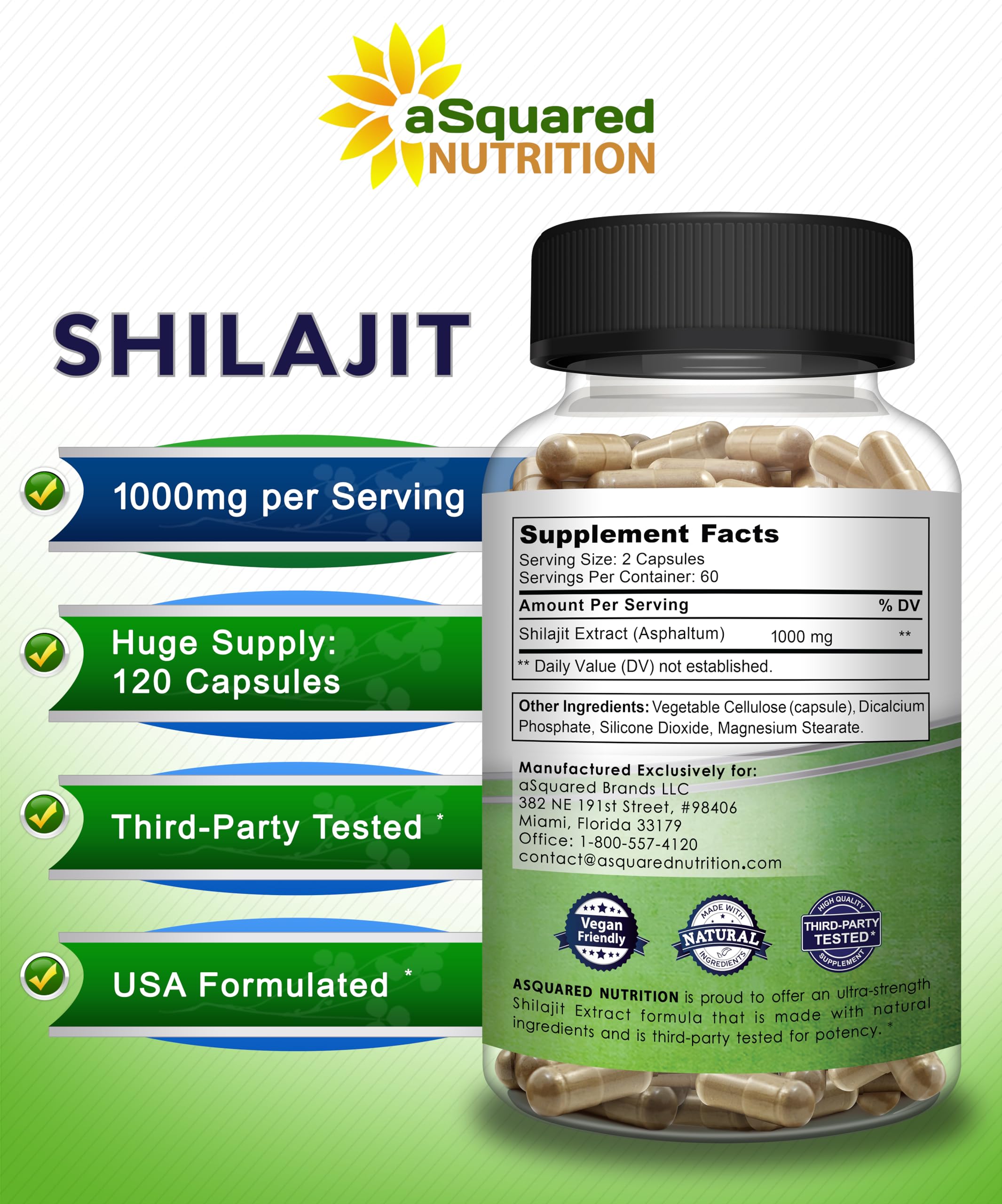 Packaging illustration shows capsule form for convenient daily use