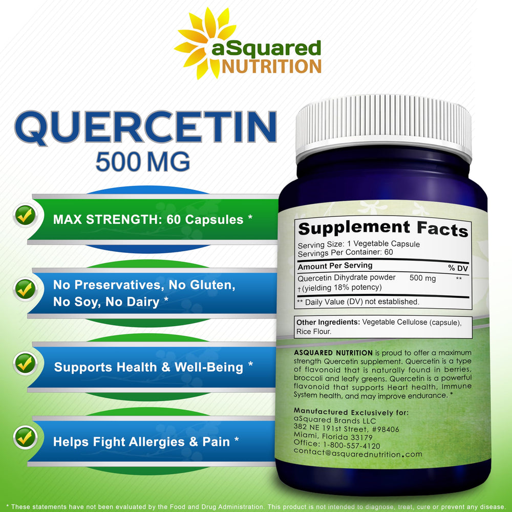 aSquared Nutrition Quercetin derives from natural fruits and vegetables for antioxidant support