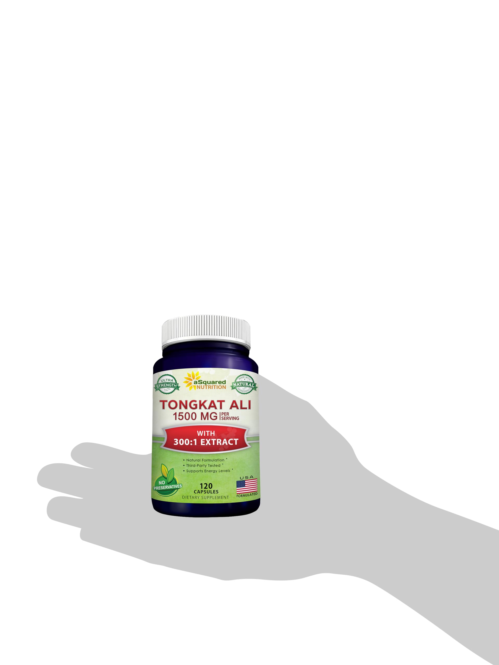 aSquared Tongkat Ali box front displays brand and supplement facts.