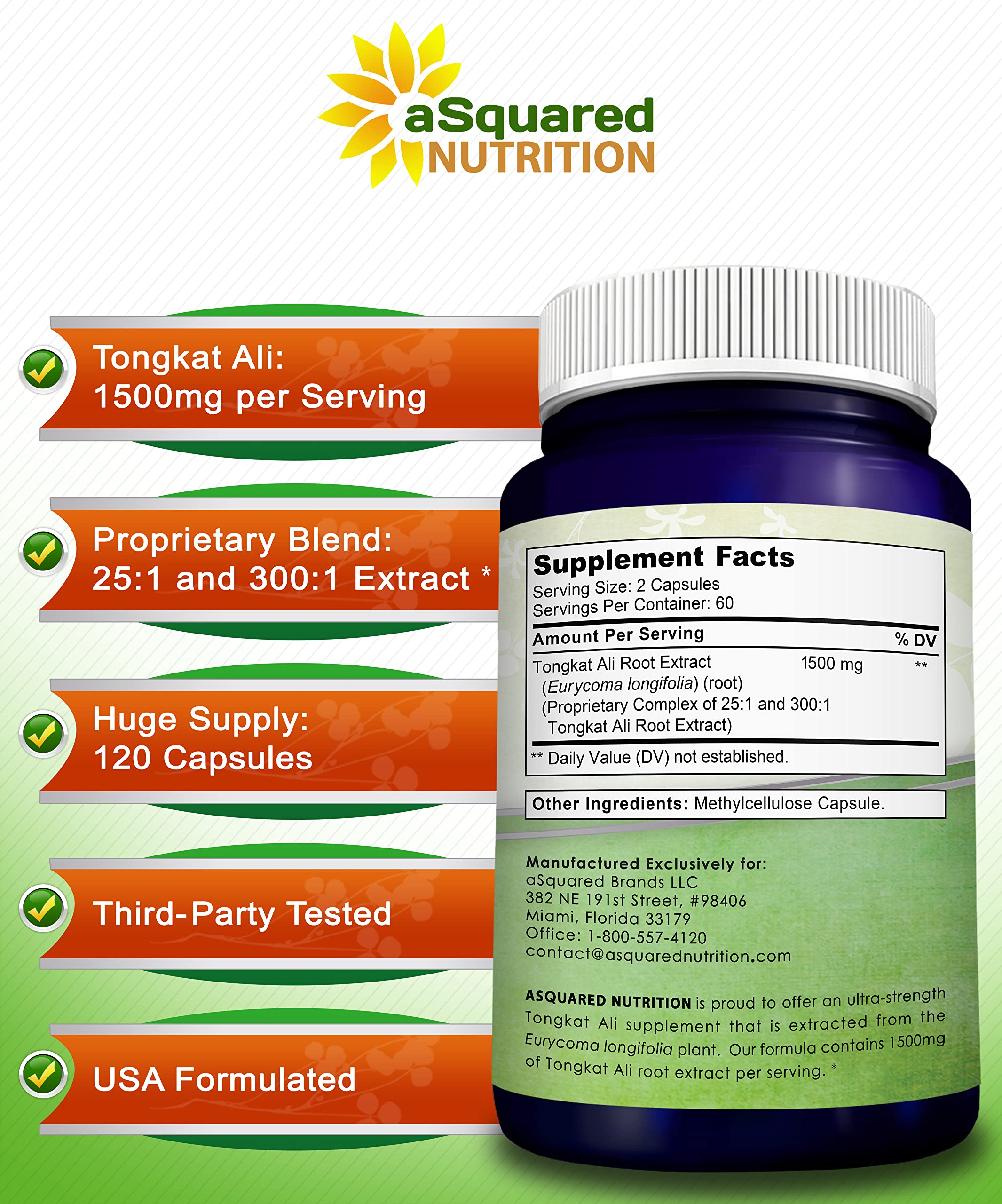 aSquared Tongkat Ali capsules outdoors suggest everyday energy support.