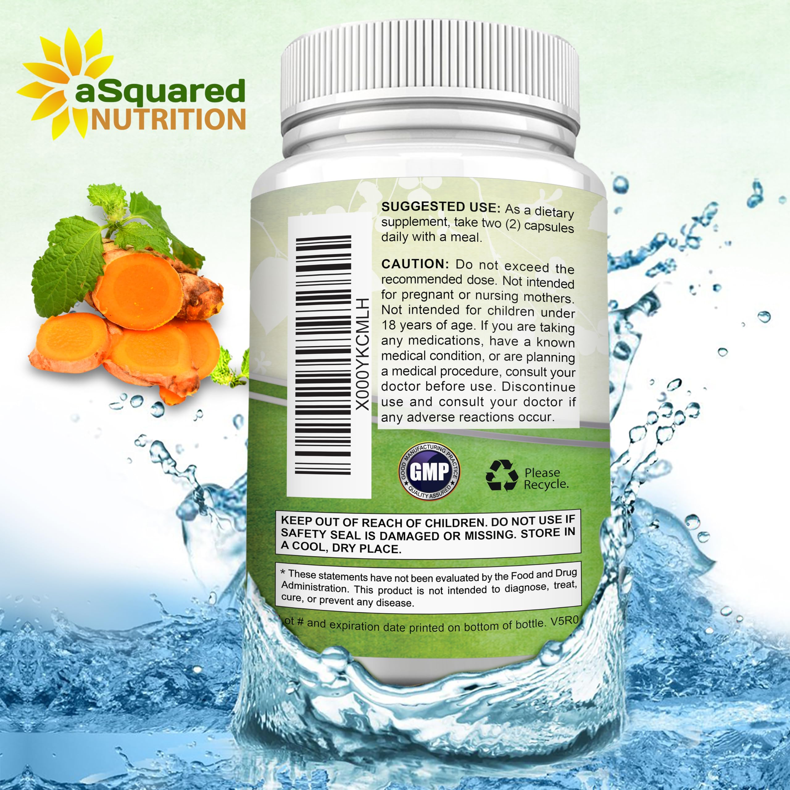 aSquared Nutrition turmeric packaging front view