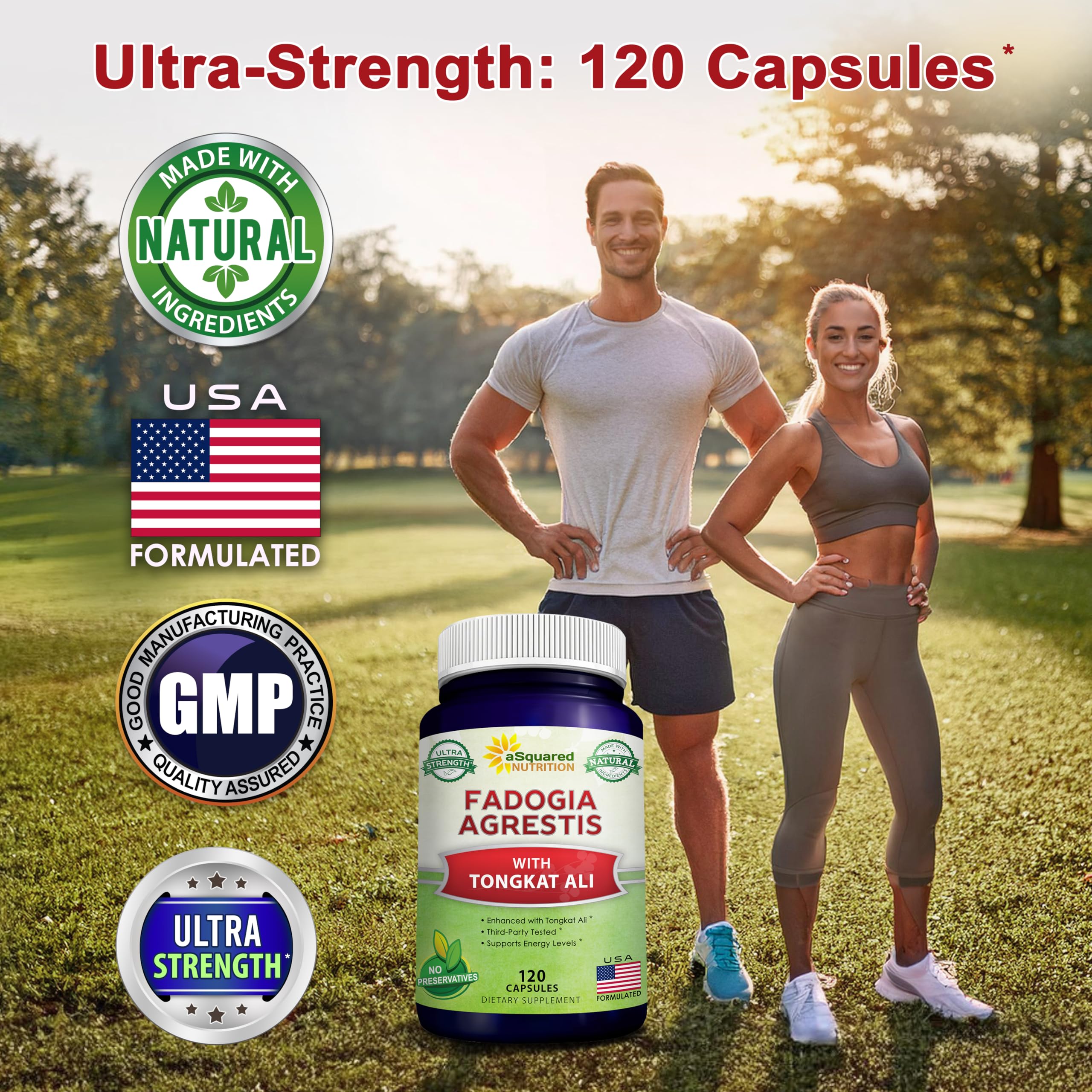 aSquared Nutrition USA manufactured stamp signals quality and strict purity standards