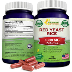 aSquared Nutrition Red Yeast Rice 1800mg bottle—potential support for healthy circulation.