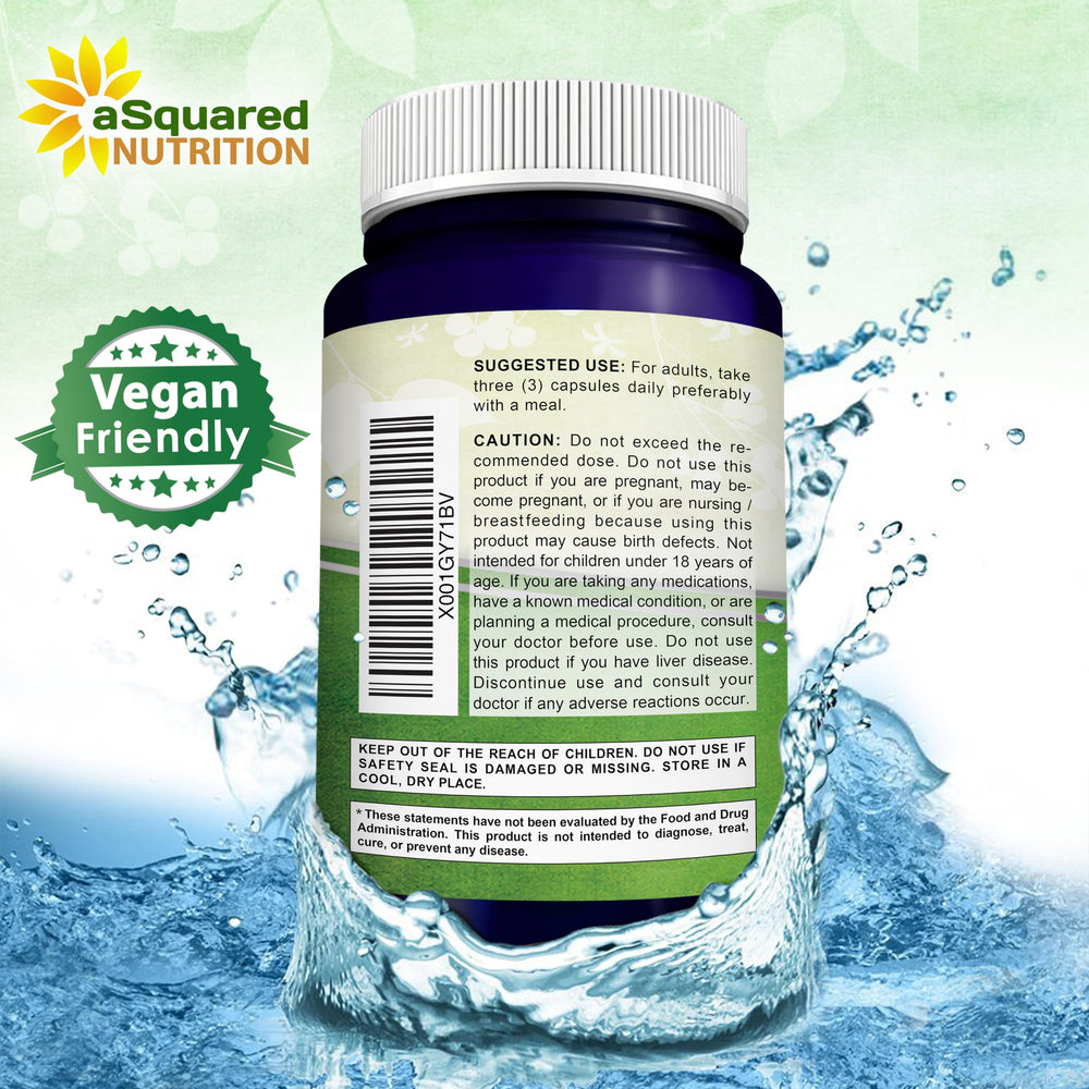 aSquared Nutrition daily-dose setup—180 veggie capsules in bottle.