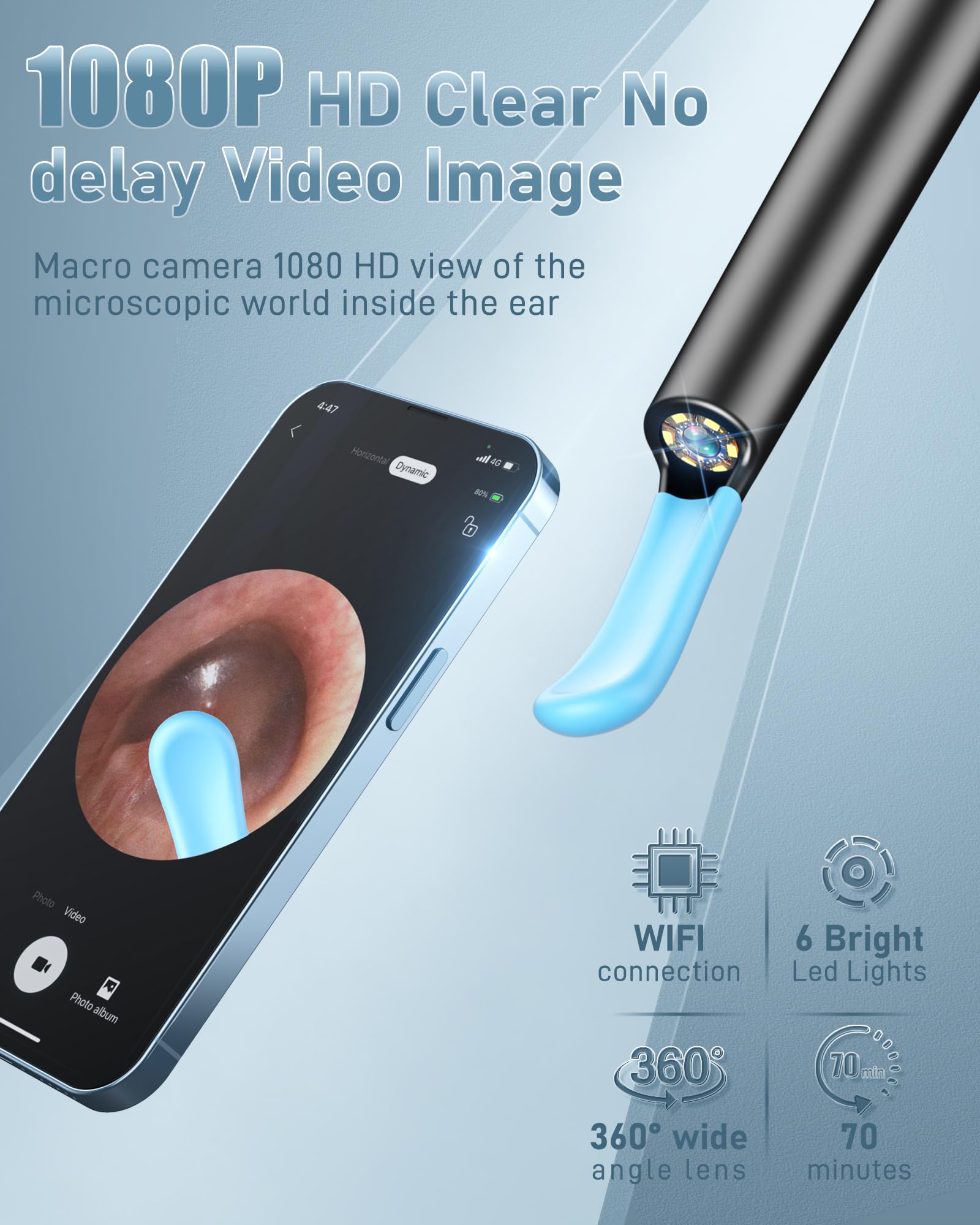 Iluminación LED de Assehsaa para oreja facilita ver cerumen con claridad.