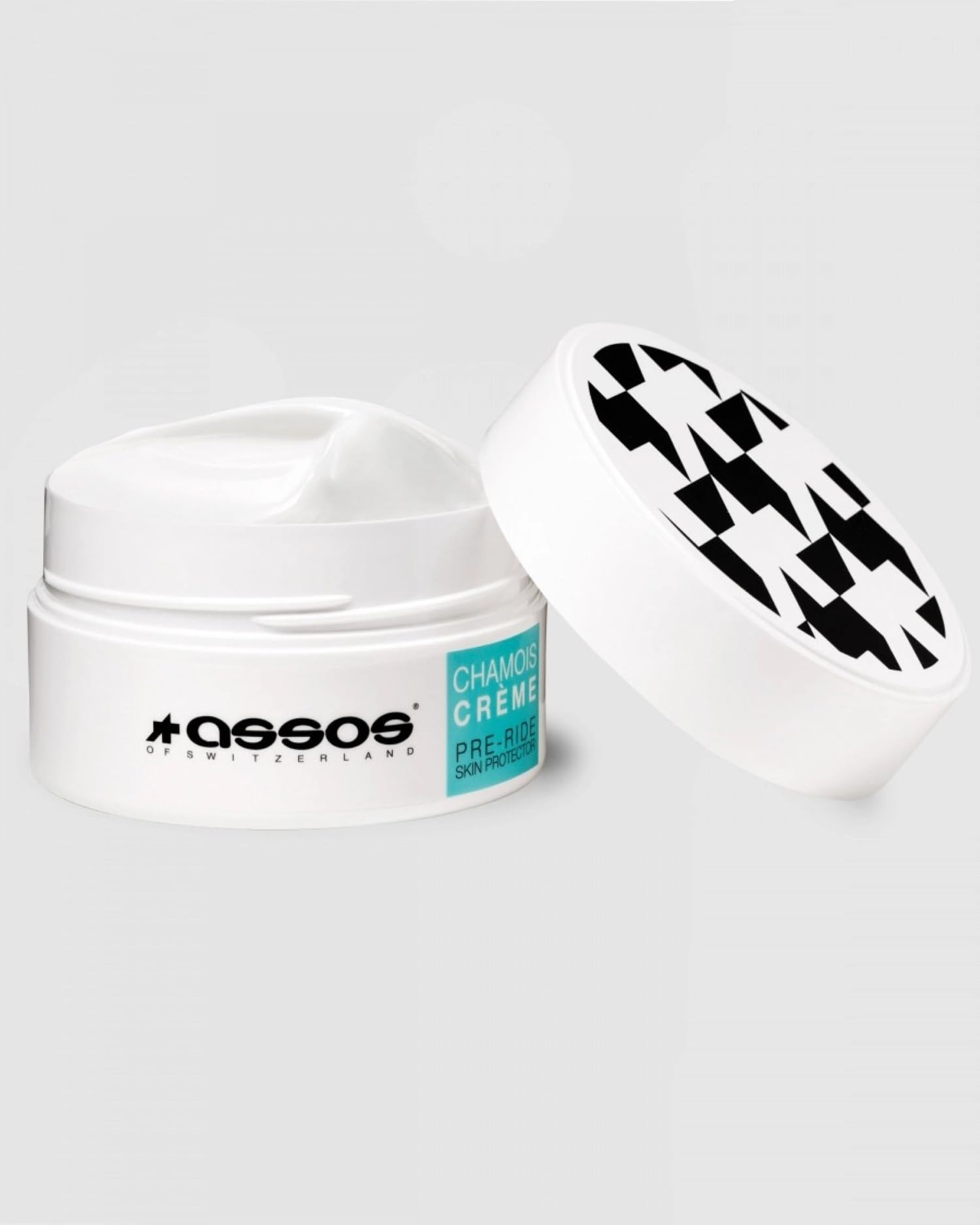 Assos Chamois Cream bottle front view for ride-ready skin protection