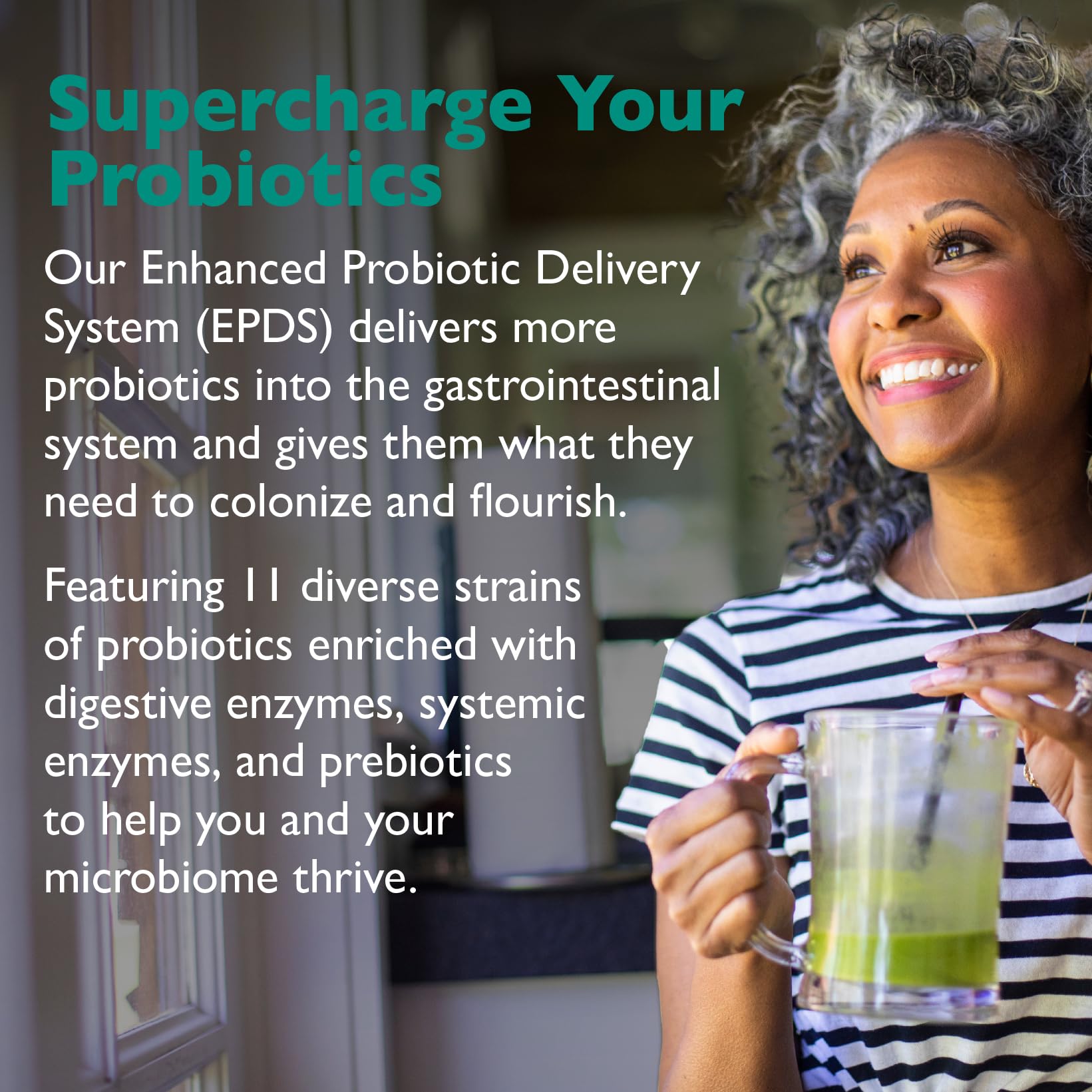 Floracor-GI alongside healthy foods to emphasize nutrient absorption.