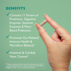AST Enzymes Floracor prebiotic blend image featuring FOS and alfalfa for healthy microflora.
