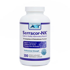AST Enzymes Serracor-NK bottle label close-up for potential circulatory support.