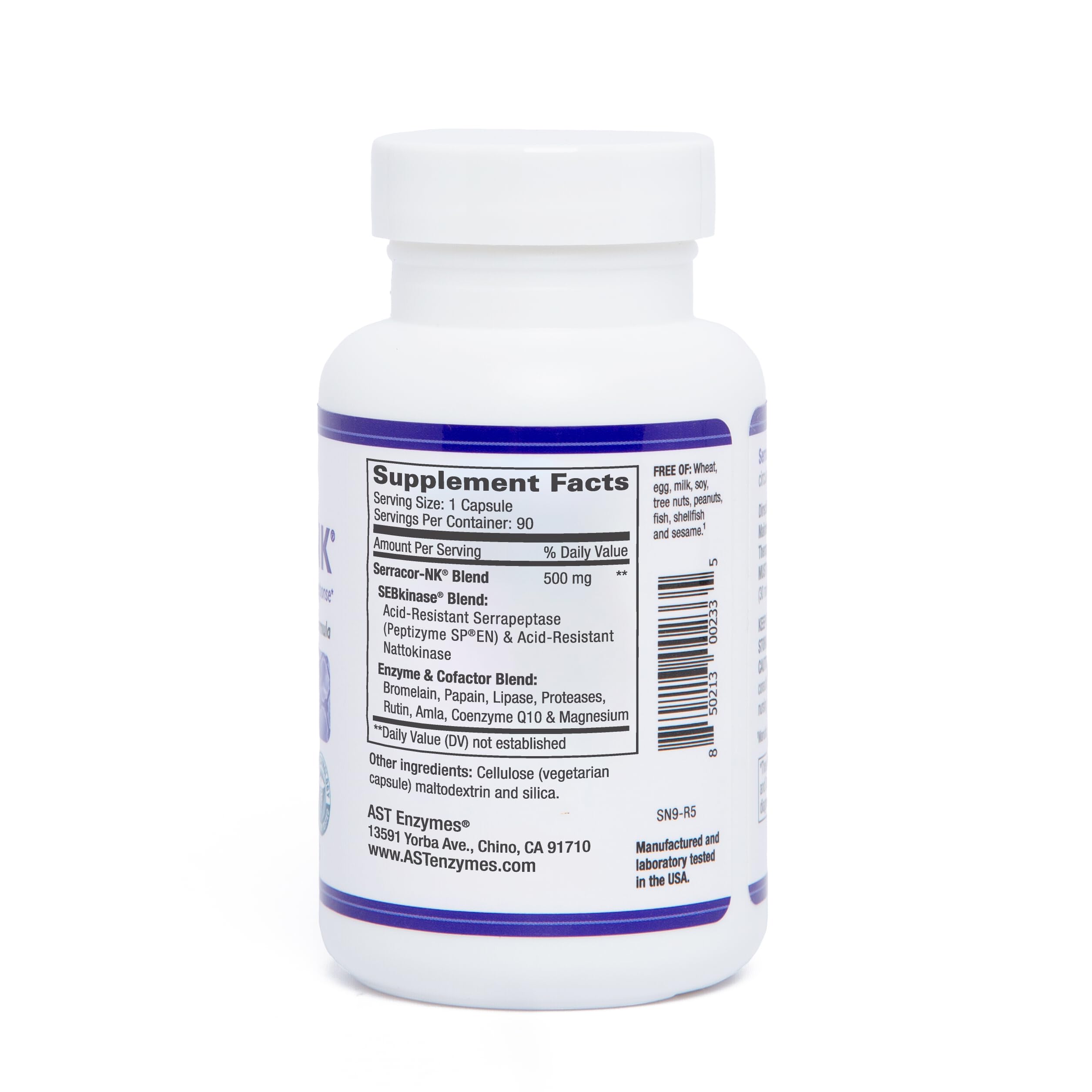 AST Enzymes Serracor-NK capsules ready to swallow for convenient daily use.