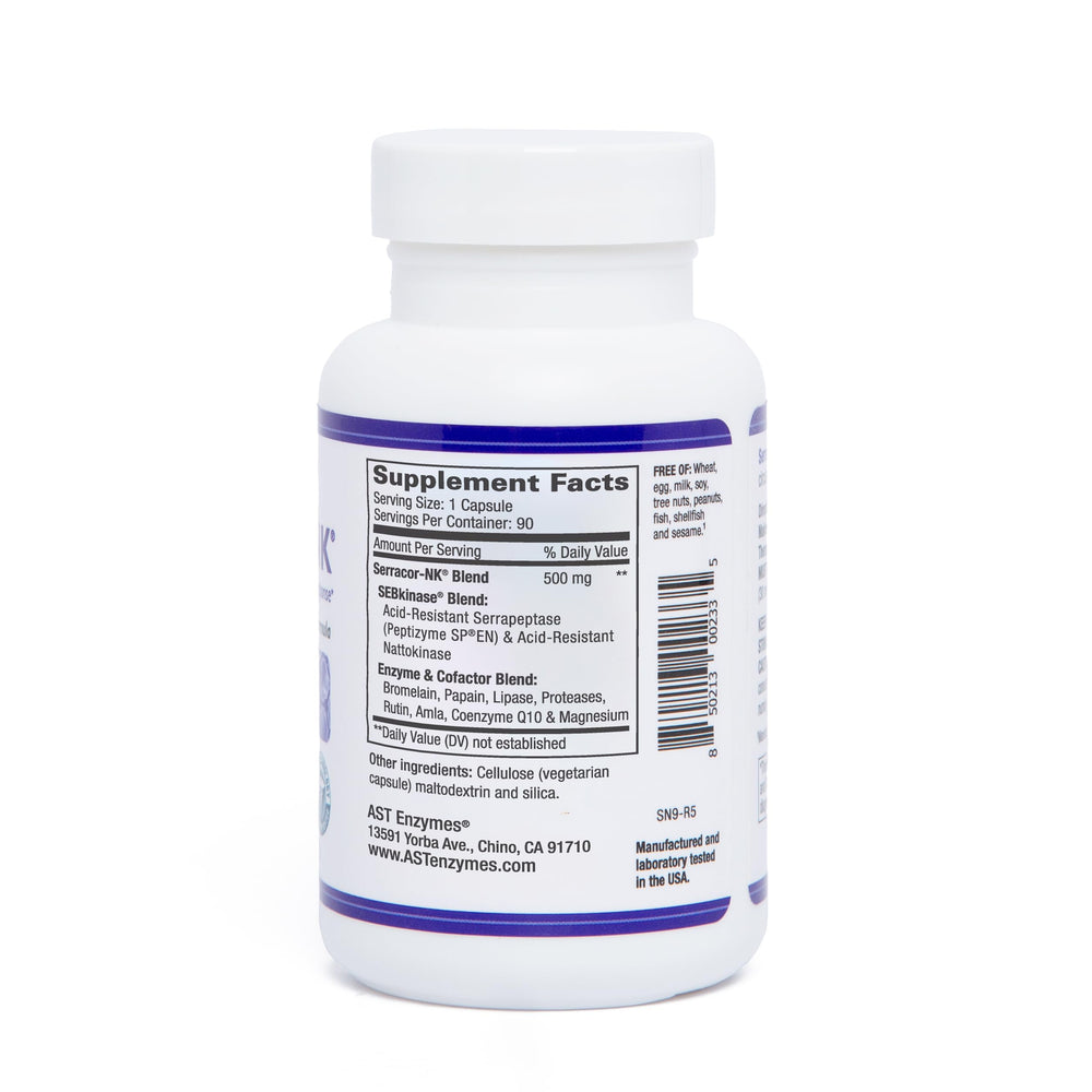 AST Enzymes Serracor-NK capsules ready to swallow for convenient daily use.