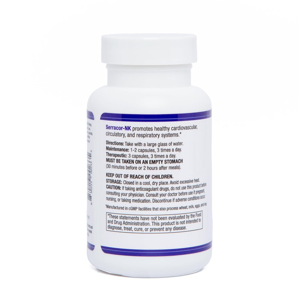 AST Enzymes Serracor-NK label showing ingredients and acid-resistant enzymes.