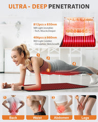 Astarexin red-light therapy pad size covers large back and shoulders