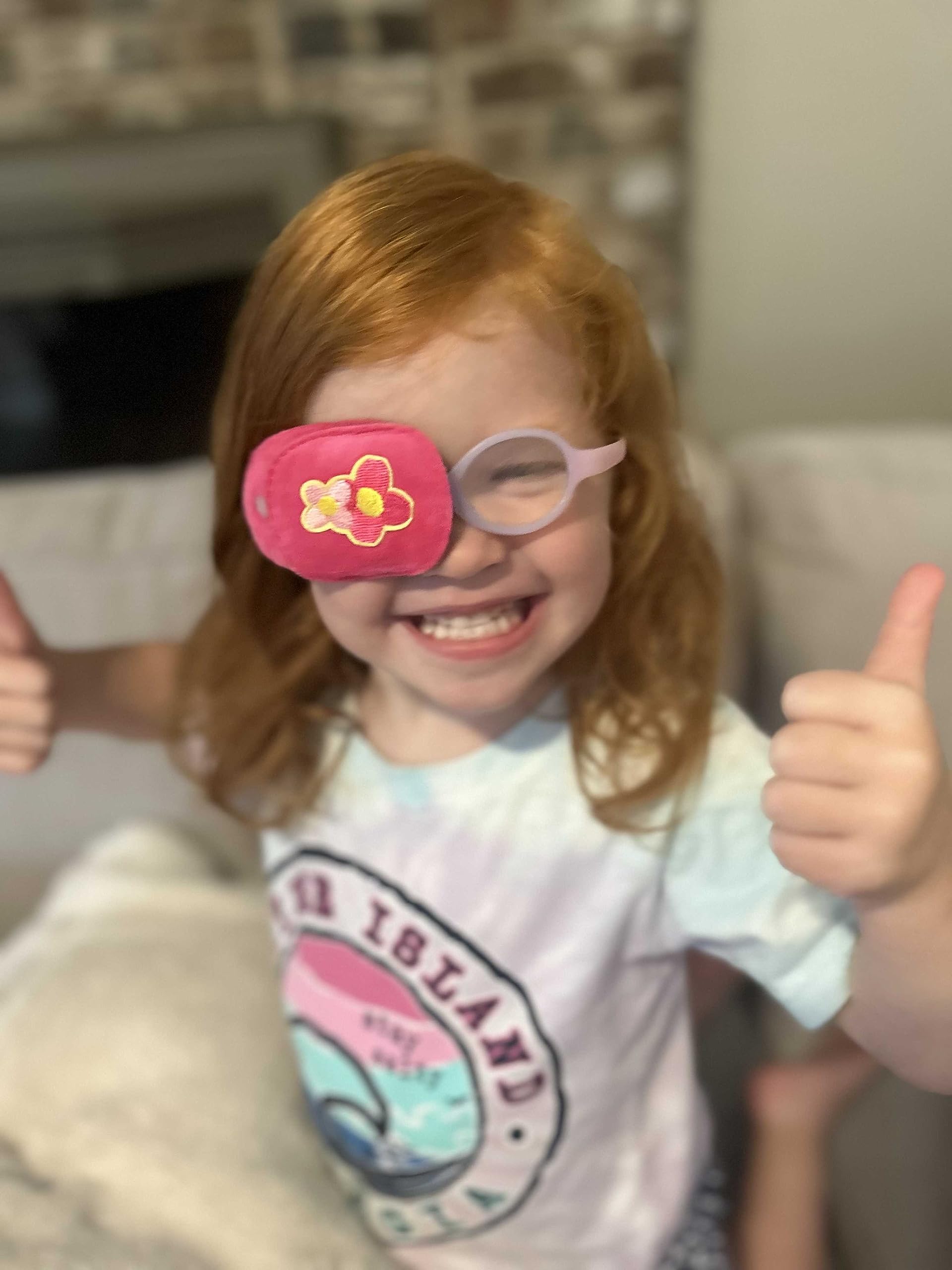 Astropic blue ice cream eye patch packaging, playful design to engage children.