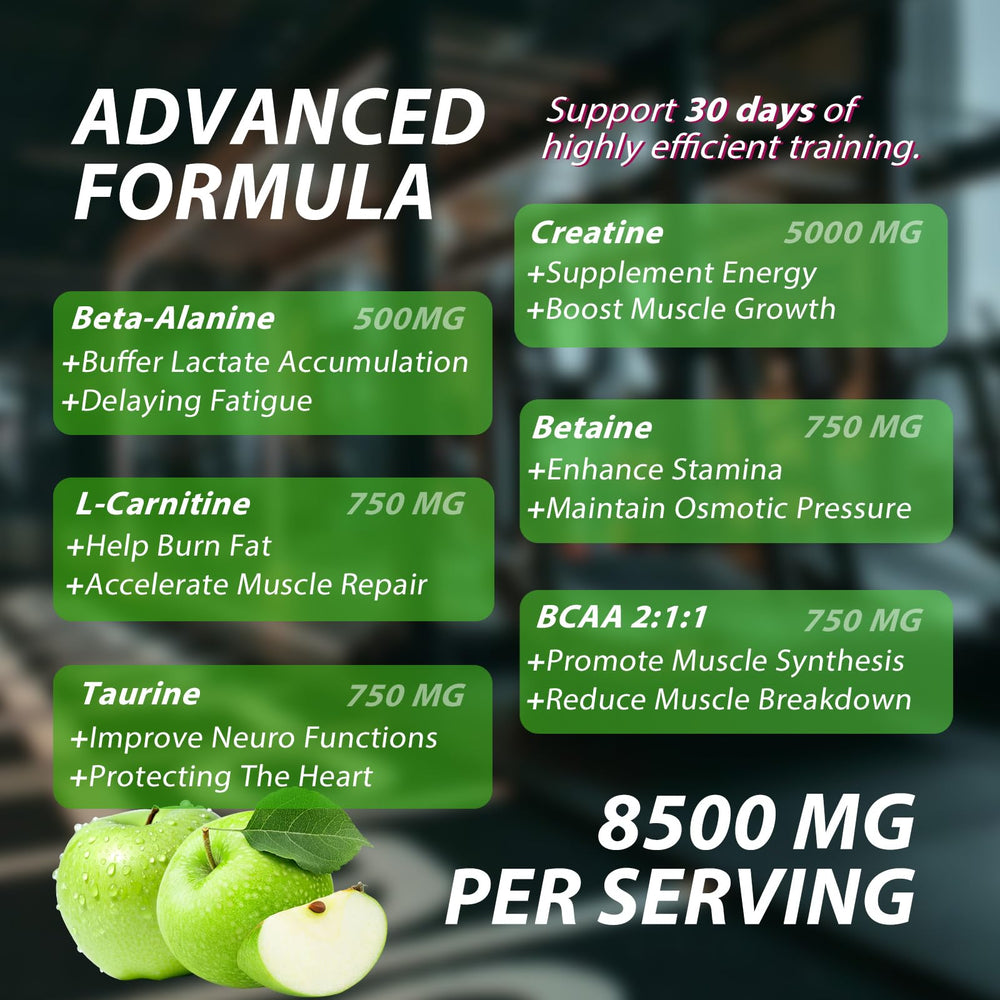 Asumtal Creatine Monohydrate Gummies pack opened showing green apple flavor.