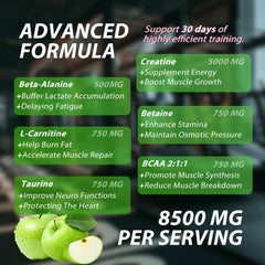 Asumtal Creatine Monohydrate Gummies pack opened showing green apple flavor.