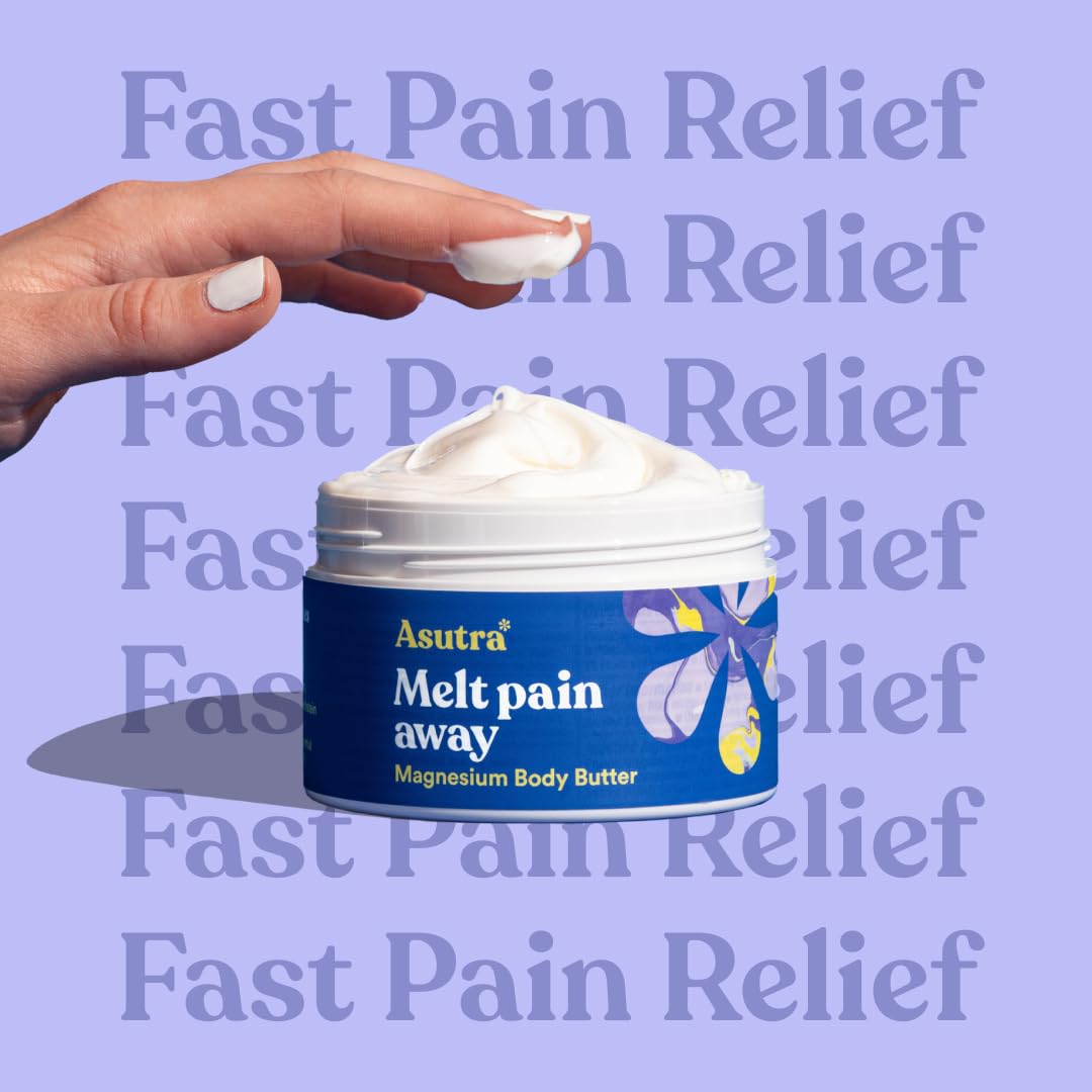 ASUTRA Melt Pain Away Cream ingredients magnesium and capsaicin for relief potential.