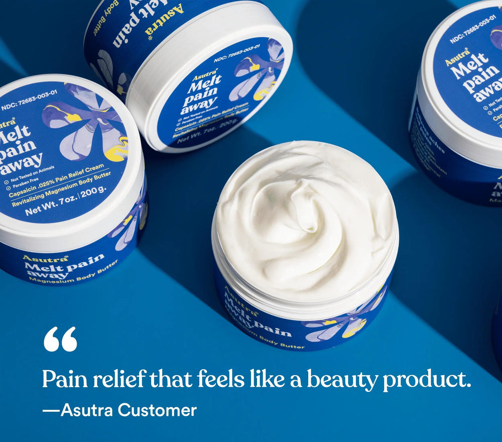 ASUTRA Melt Pain Away Cream warming sensation on skin begins soothing.