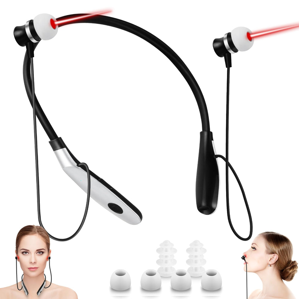 Aswaysun 650nm red light therapy device for ear and nose therapy session.
