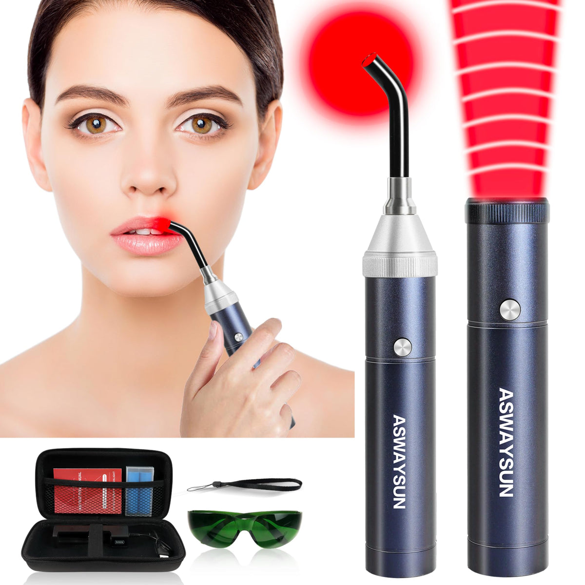 Aswaysun infrared red light therapy device for versatile full-body use.