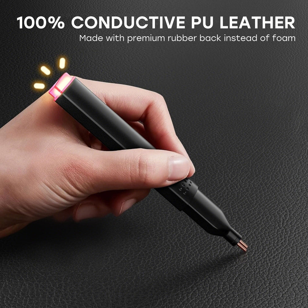 ATE Health grounding mat with carbon vegan leather front for durability.